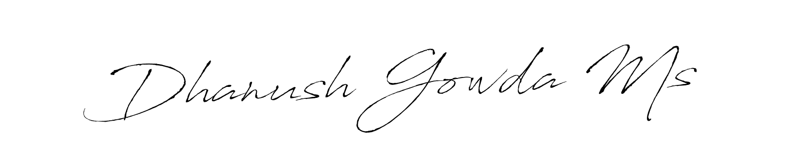 Dhanush Gowda Ms stylish signature style. Best Handwritten Sign (Antro_Vectra) for my name. Handwritten Signature Collection Ideas for my name Dhanush Gowda Ms. Dhanush Gowda Ms signature style 6 images and pictures png