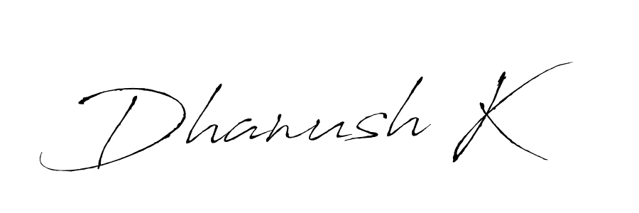 Also You can easily find your signature by using the search form. We will create Dhanush K name handwritten signature images for you free of cost using Antro_Vectra sign style. Dhanush K signature style 6 images and pictures png