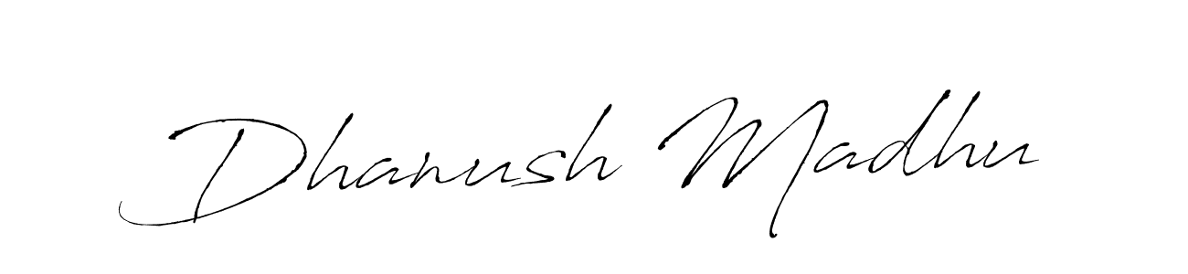 Antro_Vectra is a professional signature style that is perfect for those who want to add a touch of class to their signature. It is also a great choice for those who want to make their signature more unique. Get Dhanush Madhu name to fancy signature for free. Dhanush Madhu signature style 6 images and pictures png