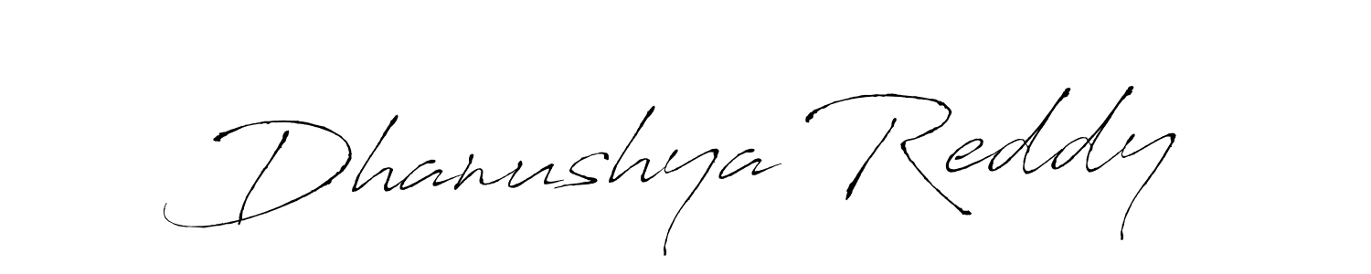 Create a beautiful signature design for name Dhanushya Reddy. With this signature (Antro_Vectra) fonts, you can make a handwritten signature for free. Dhanushya Reddy signature style 6 images and pictures png