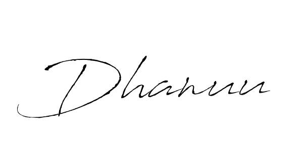 How to make Dhanuu signature? Antro_Vectra is a professional autograph style. Create handwritten signature for Dhanuu name. Dhanuu signature style 6 images and pictures png