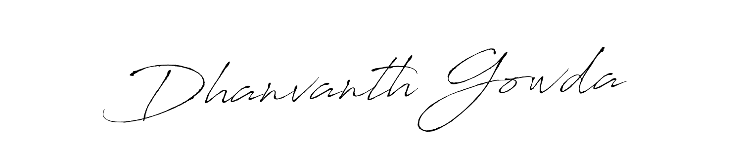 Create a beautiful signature design for name Dhanvanth Gowda. With this signature (Antro_Vectra) fonts, you can make a handwritten signature for free. Dhanvanth Gowda signature style 6 images and pictures png