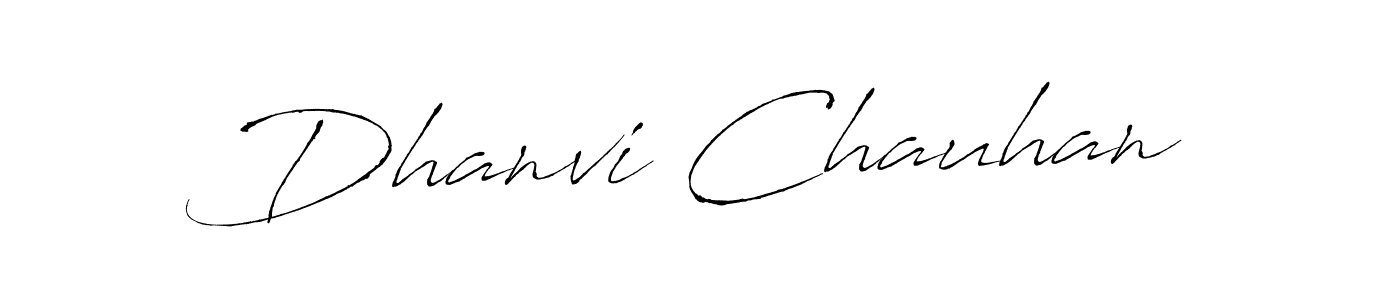 How to make Dhanvi Chauhan name signature. Use Antro_Vectra style for creating short signs online. This is the latest handwritten sign. Dhanvi Chauhan signature style 6 images and pictures png