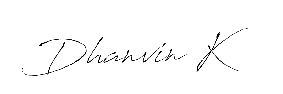 Dhanvin K stylish signature style. Best Handwritten Sign (Antro_Vectra) for my name. Handwritten Signature Collection Ideas for my name Dhanvin K. Dhanvin K signature style 6 images and pictures png