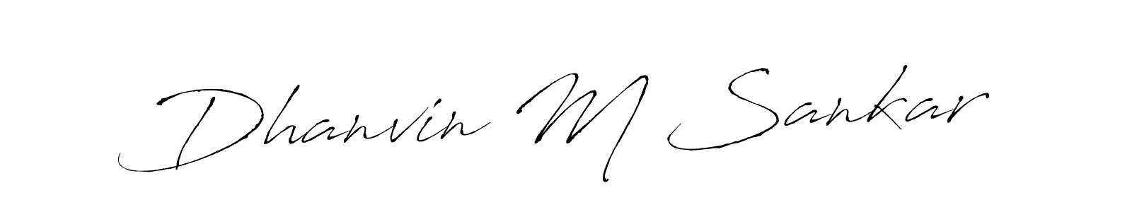 Use a signature maker to create a handwritten signature online. With this signature software, you can design (Antro_Vectra) your own signature for name Dhanvin M Sankar. Dhanvin M Sankar signature style 6 images and pictures png