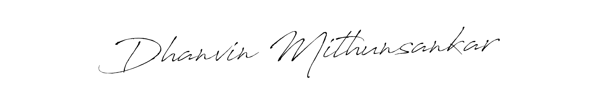 if you are searching for the best signature style for your name Dhanvin Mithunsankar. so please give up your signature search. here we have designed multiple signature styles  using Antro_Vectra. Dhanvin Mithunsankar signature style 6 images and pictures png