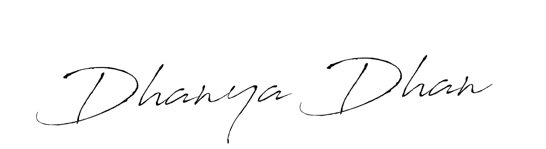 Make a beautiful signature design for name Dhanya Dhan. With this signature (Antro_Vectra) style, you can create a handwritten signature for free. Dhanya Dhan signature style 6 images and pictures png