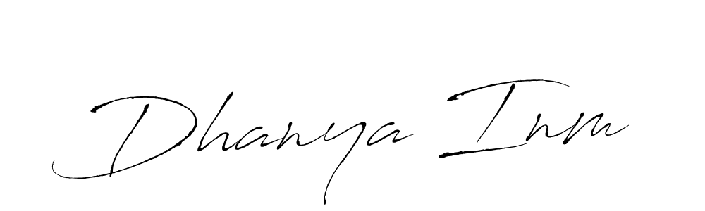 Design your own signature with our free online signature maker. With this signature software, you can create a handwritten (Antro_Vectra) signature for name Dhanya Inm. Dhanya Inm signature style 6 images and pictures png