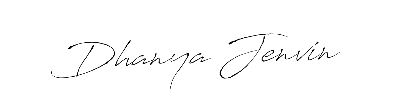 Create a beautiful signature design for name Dhanya Jenvin. With this signature (Antro_Vectra) fonts, you can make a handwritten signature for free. Dhanya Jenvin signature style 6 images and pictures png