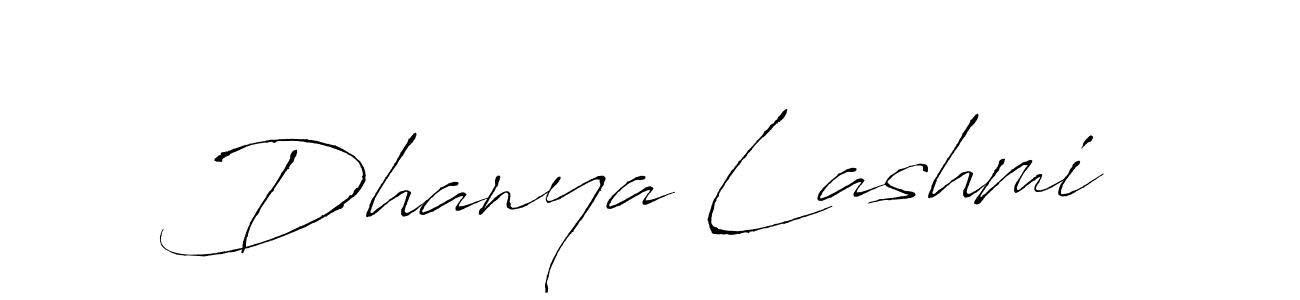 How to make Dhanya Lashmi name signature. Use Antro_Vectra style for creating short signs online. This is the latest handwritten sign. Dhanya Lashmi signature style 6 images and pictures png