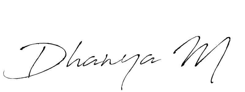 How to make Dhanya M signature? Antro_Vectra is a professional autograph style. Create handwritten signature for Dhanya M name. Dhanya M signature style 6 images and pictures png