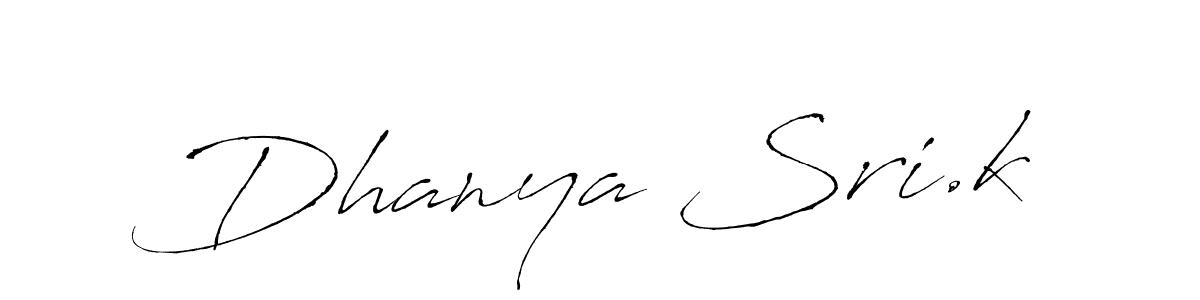 Antro_Vectra is a professional signature style that is perfect for those who want to add a touch of class to their signature. It is also a great choice for those who want to make their signature more unique. Get Dhanya Sri.k name to fancy signature for free. Dhanya Sri.k signature style 6 images and pictures png