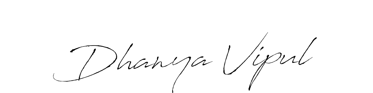 Dhanya Vipul stylish signature style. Best Handwritten Sign (Antro_Vectra) for my name. Handwritten Signature Collection Ideas for my name Dhanya Vipul. Dhanya Vipul signature style 6 images and pictures png