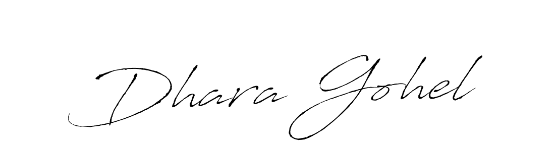 How to make Dhara Gohel name signature. Use Antro_Vectra style for creating short signs online. This is the latest handwritten sign. Dhara Gohel signature style 6 images and pictures png