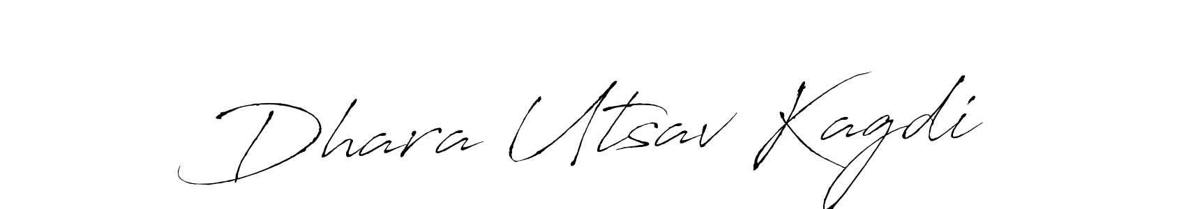 Make a beautiful signature design for name Dhara Utsav Kagdi. With this signature (Antro_Vectra) style, you can create a handwritten signature for free. Dhara Utsav Kagdi signature style 6 images and pictures png