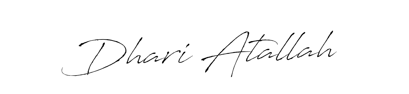 Make a beautiful signature design for name Dhari Atallah. With this signature (Antro_Vectra) style, you can create a handwritten signature for free. Dhari Atallah signature style 6 images and pictures png