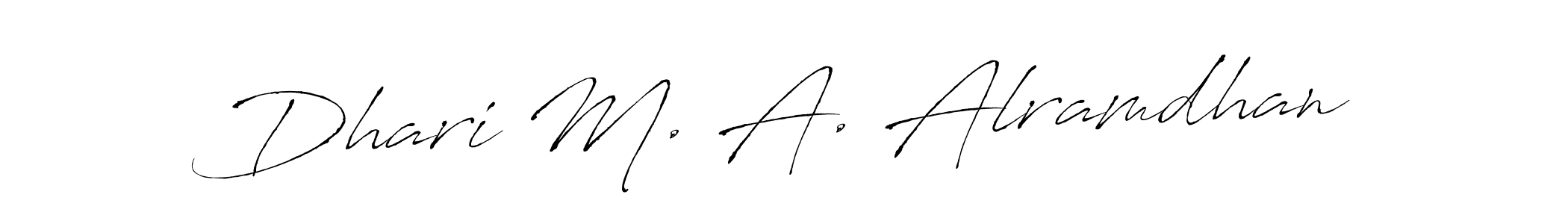 Design your own signature with our free online signature maker. With this signature software, you can create a handwritten (Antro_Vectra) signature for name Dhari M. A. Alramdhan. Dhari M. A. Alramdhan signature style 6 images and pictures png