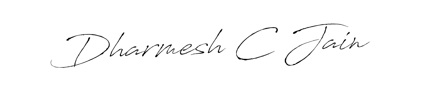 How to make Dharmesh C Jain name signature. Use Antro_Vectra style for creating short signs online. This is the latest handwritten sign. Dharmesh C Jain signature style 6 images and pictures png