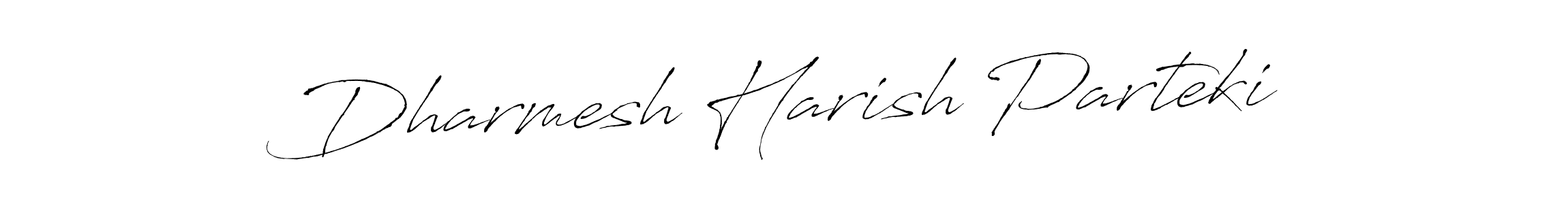 How to make Dharmesh Harish Parteki signature? Antro_Vectra is a professional autograph style. Create handwritten signature for Dharmesh Harish Parteki name. Dharmesh Harish Parteki signature style 6 images and pictures png