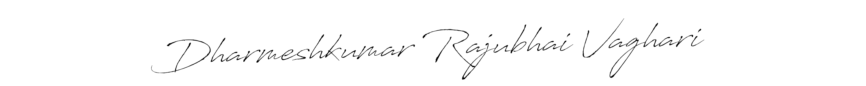 How to make Dharmeshkumar Rajubhai Vaghari name signature. Use Antro_Vectra style for creating short signs online. This is the latest handwritten sign. Dharmeshkumar Rajubhai Vaghari signature style 6 images and pictures png