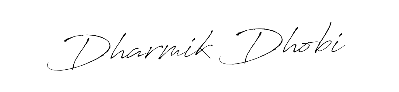 How to make Dharmik Dhobi name signature. Use Antro_Vectra style for creating short signs online. This is the latest handwritten sign. Dharmik Dhobi signature style 6 images and pictures png