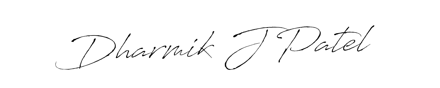 Make a beautiful signature design for name Dharmik J Patel. With this signature (Antro_Vectra) style, you can create a handwritten signature for free. Dharmik J Patel signature style 6 images and pictures png