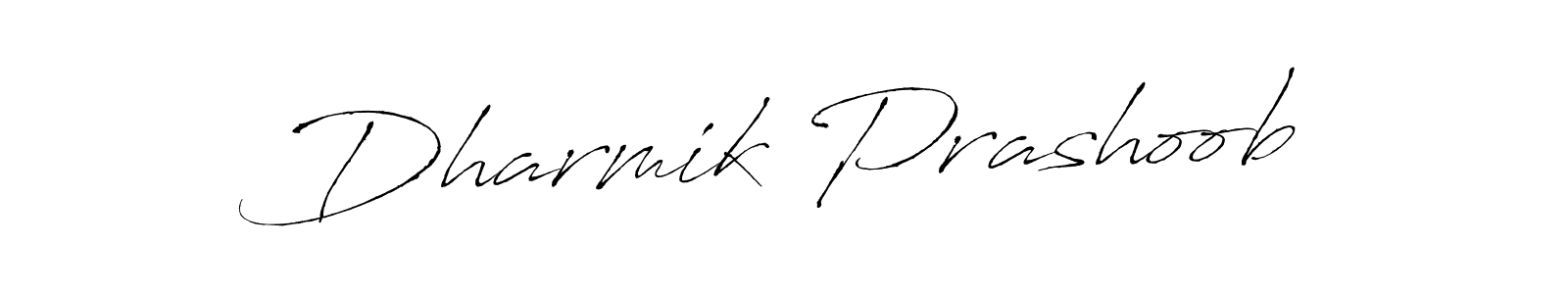 Make a beautiful signature design for name Dharmik Prashoob. With this signature (Antro_Vectra) style, you can create a handwritten signature for free. Dharmik Prashoob signature style 6 images and pictures png