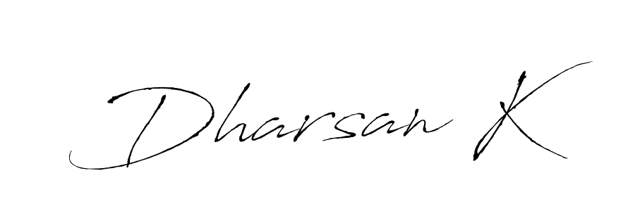 if you are searching for the best signature style for your name Dharsan K. so please give up your signature search. here we have designed multiple signature styles  using Antro_Vectra. Dharsan K signature style 6 images and pictures png