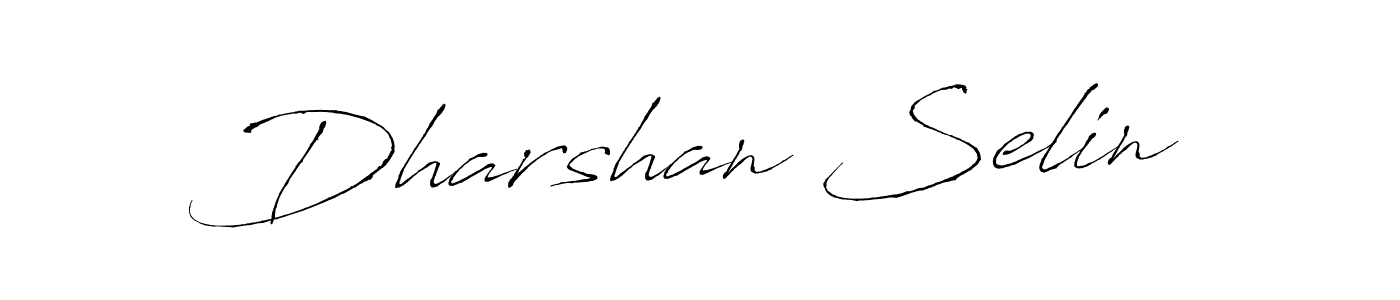 Antro_Vectra is a professional signature style that is perfect for those who want to add a touch of class to their signature. It is also a great choice for those who want to make their signature more unique. Get Dharshan Selin name to fancy signature for free. Dharshan Selin signature style 6 images and pictures png