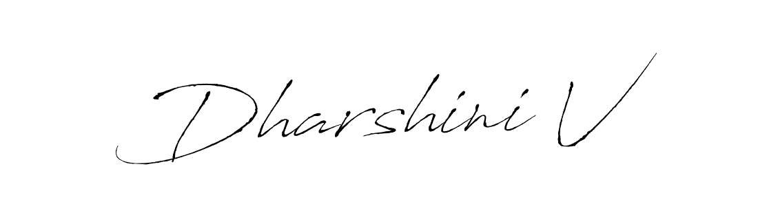 Similarly Antro_Vectra is the best handwritten signature design. Signature creator online .You can use it as an online autograph creator for name Dharshini V. Dharshini V signature style 6 images and pictures png