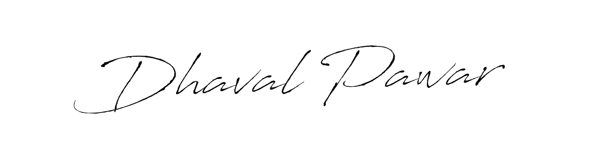 How to make Dhaval Pawar name signature. Use Antro_Vectra style for creating short signs online. This is the latest handwritten sign. Dhaval Pawar signature style 6 images and pictures png