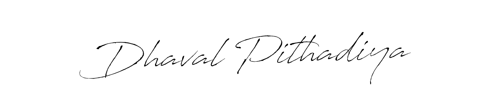 How to make Dhaval Pithadiya name signature. Use Antro_Vectra style for creating short signs online. This is the latest handwritten sign. Dhaval Pithadiya signature style 6 images and pictures png