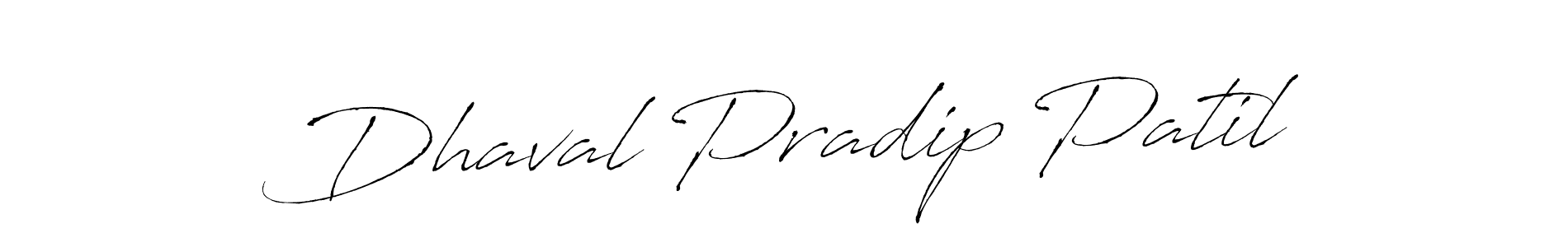 How to make Dhaval Pradip Patil name signature. Use Antro_Vectra style for creating short signs online. This is the latest handwritten sign. Dhaval Pradip Patil signature style 6 images and pictures png