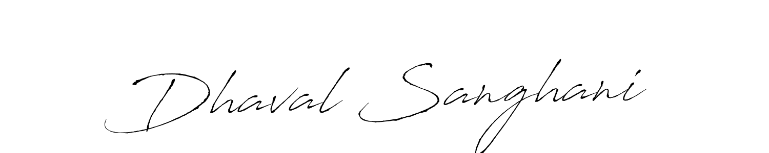 How to make Dhaval Sanghani signature? Antro_Vectra is a professional autograph style. Create handwritten signature for Dhaval Sanghani name. Dhaval Sanghani signature style 6 images and pictures png