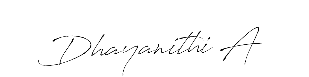 How to make Dhayanithi A name signature. Use Antro_Vectra style for creating short signs online. This is the latest handwritten sign. Dhayanithi A signature style 6 images and pictures png