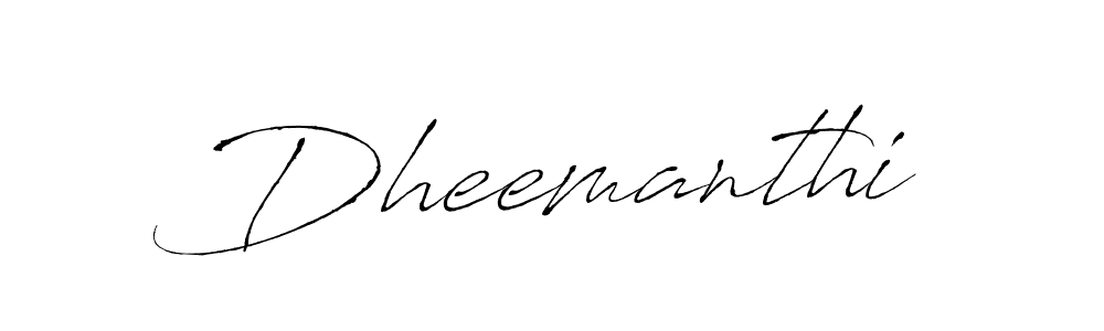 Make a beautiful signature design for name Dheemanthi. With this signature (Antro_Vectra) style, you can create a handwritten signature for free. Dheemanthi signature style 6 images and pictures png