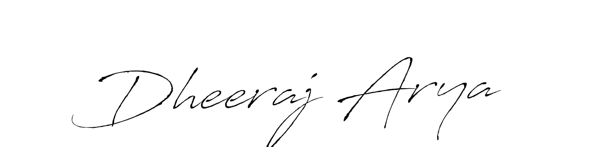 How to make Dheeraj Arya name signature. Use Antro_Vectra style for creating short signs online. This is the latest handwritten sign. Dheeraj Arya signature style 6 images and pictures png