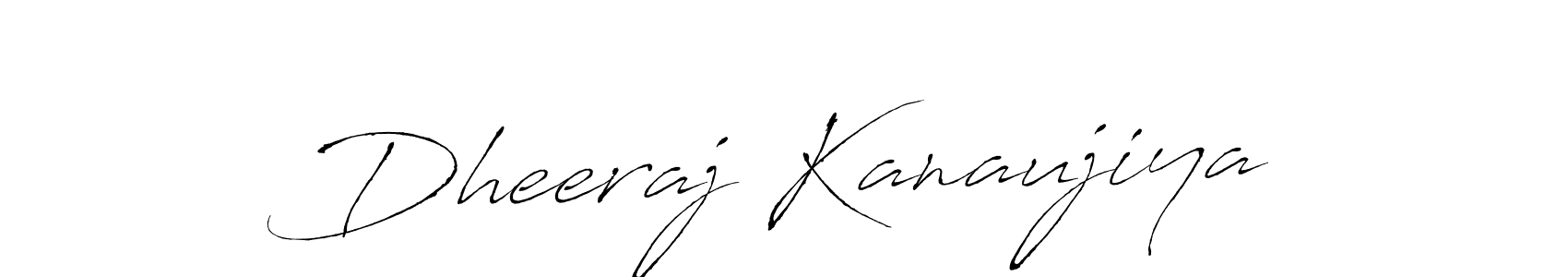 Make a beautiful signature design for name Dheeraj Kanaujiya. With this signature (Antro_Vectra) style, you can create a handwritten signature for free. Dheeraj Kanaujiya signature style 6 images and pictures png