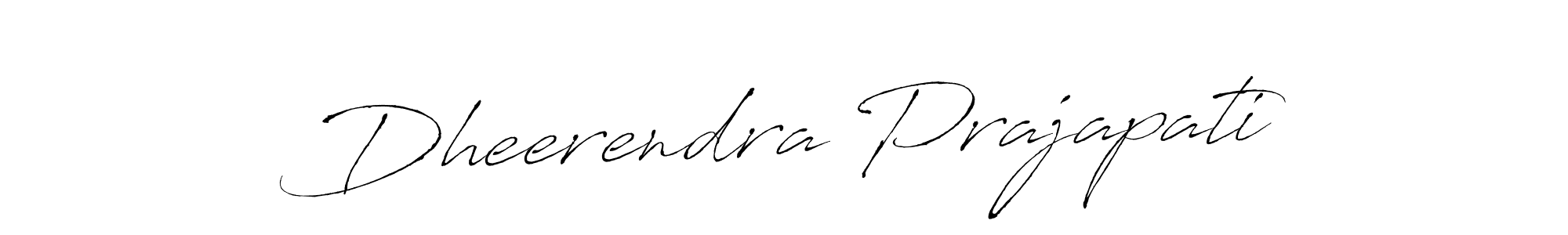 How to make Dheerendra Prajapati name signature. Use Antro_Vectra style for creating short signs online. This is the latest handwritten sign. Dheerendra Prajapati signature style 6 images and pictures png