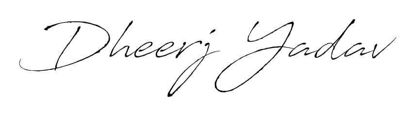 Master the art of signing with Dheerj Yadav written in fluent Antro_Vectra script. A great template to practice and refine your handwriting. Dheerj Yadav signature style 6 images and pictures png