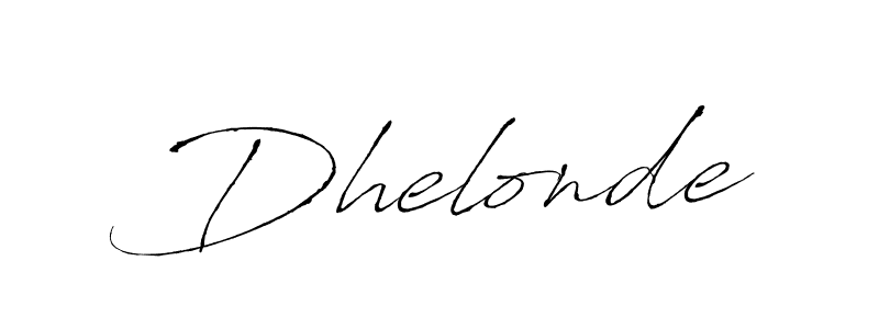 Make a beautiful signature design for name Dhelonde. With this signature (Antro_Vectra) style, you can create a handwritten signature for free. Dhelonde signature style 6 images and pictures png