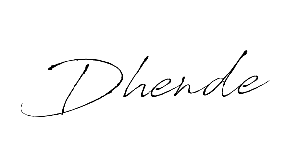 Dhende stylish signature style. Best Handwritten Sign (Antro_Vectra) for my name. Handwritten Signature Collection Ideas for my name Dhende. Dhende signature style 6 images and pictures png