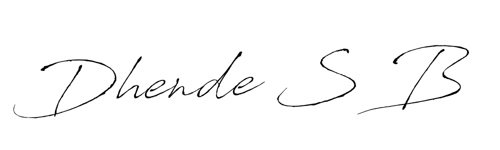 How to make Dhende S B name signature. Use Antro_Vectra style for creating short signs online. This is the latest handwritten sign. Dhende S B signature style 6 images and pictures png