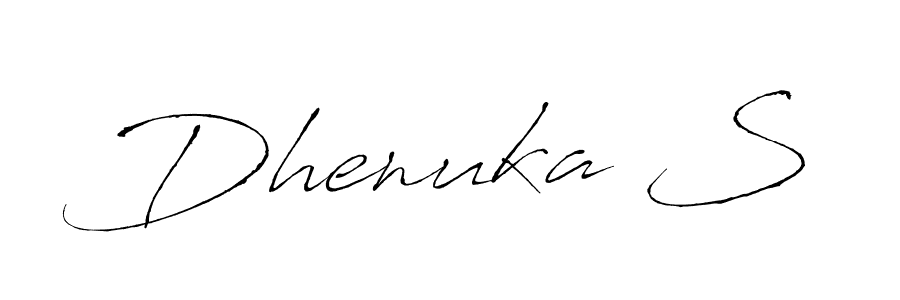 Use a signature maker to create a handwritten signature online. With this signature software, you can design (Antro_Vectra) your own signature for name Dhenuka S. Dhenuka S signature style 6 images and pictures png