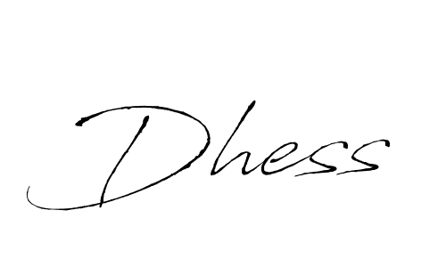 Make a beautiful signature design for name Dhess. With this signature (Antro_Vectra) style, you can create a handwritten signature for free. Dhess signature style 6 images and pictures png