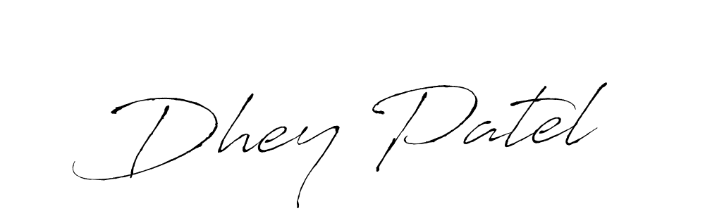 Also we have Dhey Patel name is the best signature style. Create professional handwritten signature collection using Antro_Vectra autograph style. Dhey Patel signature style 6 images and pictures png