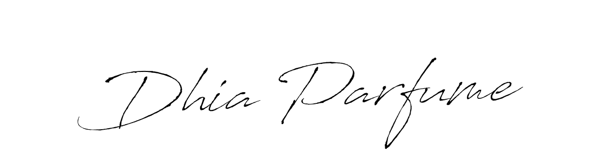 Once you've used our free online signature maker to create your best signature Antro_Vectra style, it's time to enjoy all of the benefits that Dhia Parfume name signing documents. Dhia Parfume signature style 6 images and pictures png