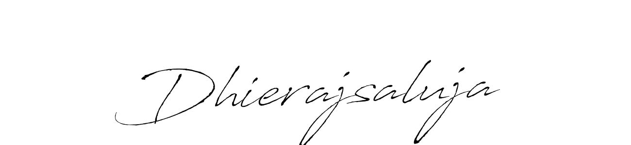 How to make Dhierajsaluja name signature. Use Antro_Vectra style for creating short signs online. This is the latest handwritten sign. Dhierajsaluja signature style 6 images and pictures png