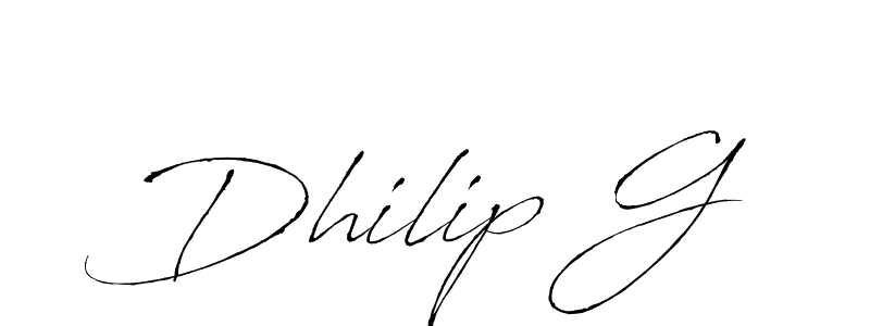 Antro_Vectra is a professional signature style that is perfect for those who want to add a touch of class to their signature. It is also a great choice for those who want to make their signature more unique. Get Dhilip G name to fancy signature for free. Dhilip G signature style 6 images and pictures png