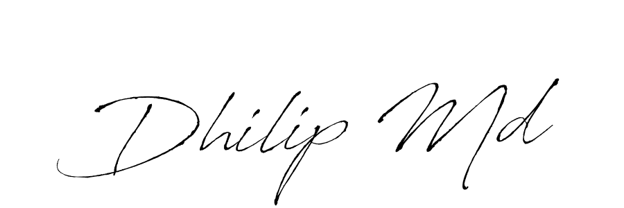 Design your own signature with our free online signature maker. With this signature software, you can create a handwritten (Antro_Vectra) signature for name Dhilip Md. Dhilip Md signature style 6 images and pictures png